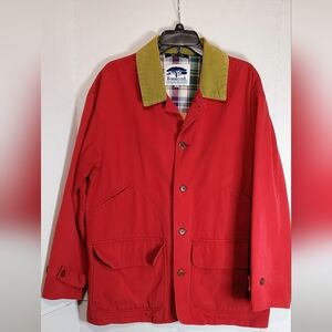 Forrestel Vintage Red Men's Barn Core Jacket with Green Collar Size Medium